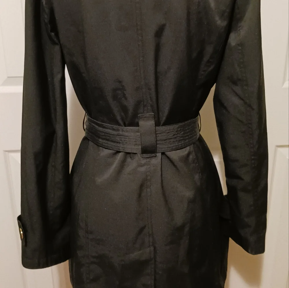 Michael Kors Medium Stylish Rain Jacket With Belt Black Womans - Picture 4 of 11